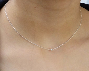 Sterling Silver Bead Necklace, Sterling Silver Necklace, Layering Necklace, Everyday Necklace, Choker Necklace