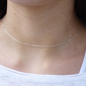 Catena a maglie in argento sterling: collana minimalista a strati