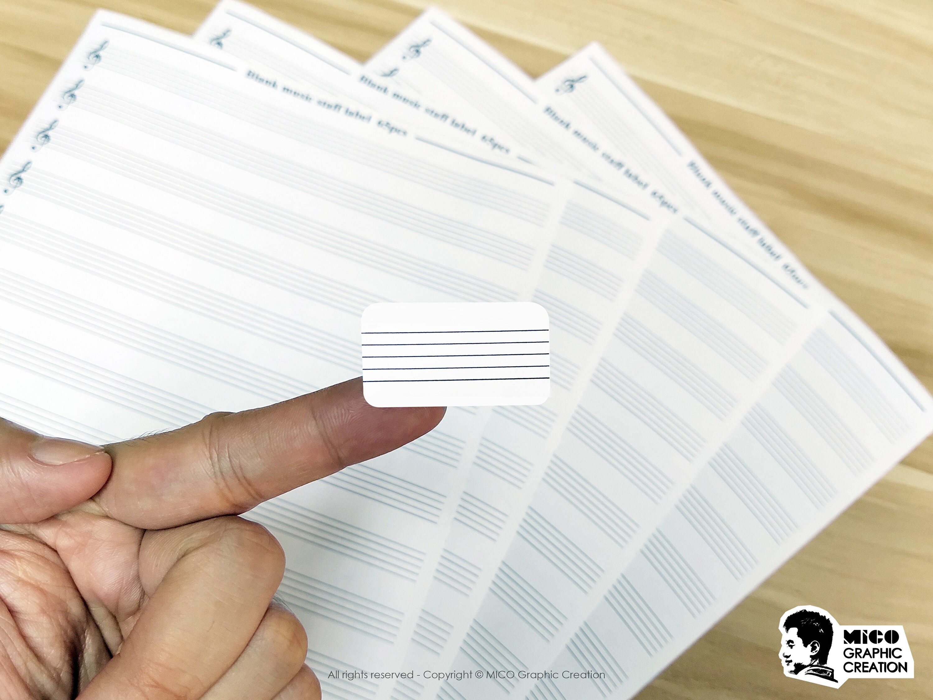 Blank Staff Music, Five Lines Music Staff, Label Stickers for Music ...