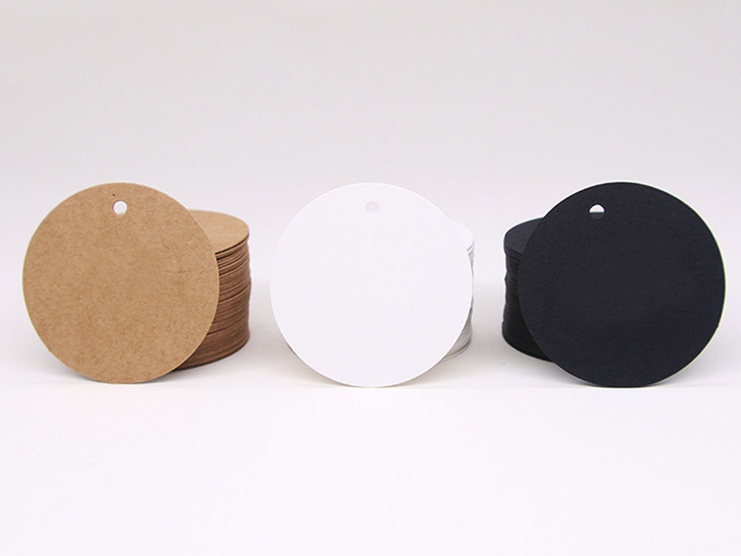 Compact Tag Round 300 Gsm Paper Blank Circle Tag 2cm to 5.5cm Diameter With Hole, Round ...