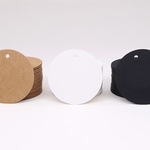 300 gsm Papier leerer Kreis Tag 2cm bis 5,5 cm Durchmesser mit Loch, runder Tag, Preis Tags, Hang Tags, Geschenkanhänger