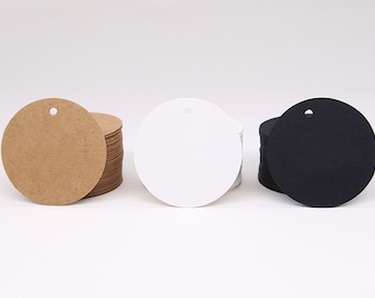 Etiqueta circular em branco de papel 300 gsm, 2 cm a 5,5 cm de diâmetro com furo, etiqueta redonda, etiquetas de preço, etiquetas penduradas, etiquetas para presentes