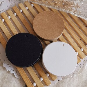 300 gsm paper Blank circle tag 2cm to 5.5cm diameter with Hole, Round tag, Price Tags, Hang Tags, Gift Tags image 6