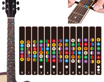 1 PCS Guitar Fretboard Notes Map Labels Sticker Fingerboard Fret Decals for 6 String Acoustic Electric Guitar learning and teaching (AD)