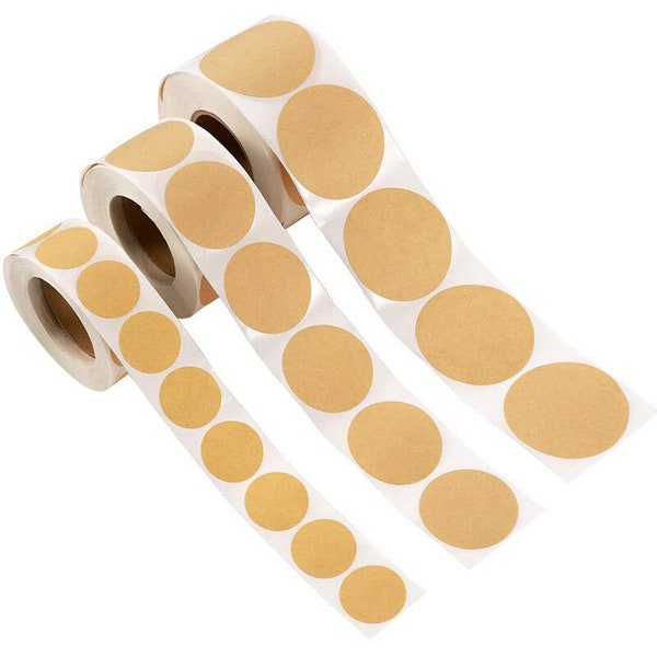 25/38/50mm Round Blank Kraft Paper Label Sticker for DIY Sealing Labels Handmade Self-Adhesive Gift Package Stickers (AD)