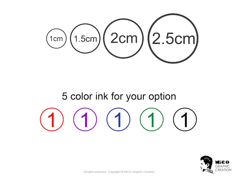 Mini Round Self-inking Circle - 1cm Number and Alphabet Stamp, FREE ...