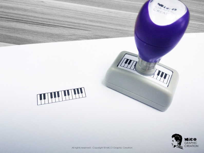 37mm X 10mm Self Ink Stamp, Piano Chord Stamp, Piano Keyboard