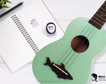 mini Ukulele chord Self ink stamp for Ukulele, Bass, Mandolin and Banjo, Great aiding tool for Music learning & teaching.