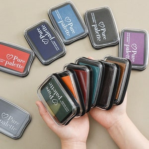12 Colors Large Size Inkpad for Stamp DIY Crafts Scrapbooking Ink Pads Rubber Wooden Stamps Paper Decoration Accessories Stationery