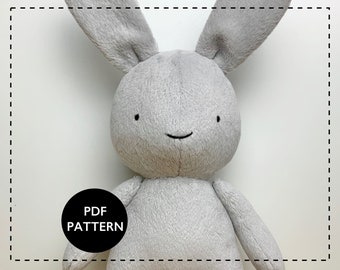 Sewing pattern, bunny rabbit toy, PDF digital download