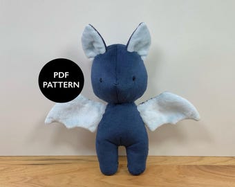 Bat Plushie Sewing Pattern – Mini Minky Halloween Toy (PDF Download)