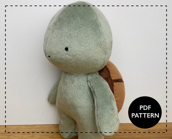 Turtle plush pattern stuffed animal sewing pattern cute | Etsy