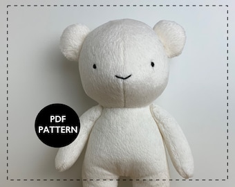 Teddy bear sewing pattern pdf, memory bear pattern, softie doll pattern- Make a unique handmade bear.