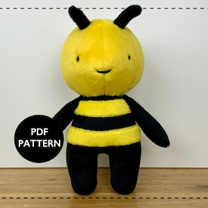 Bumble bee sewing pattern, Bee soft toy pattern, Bumble bee PDF pattern