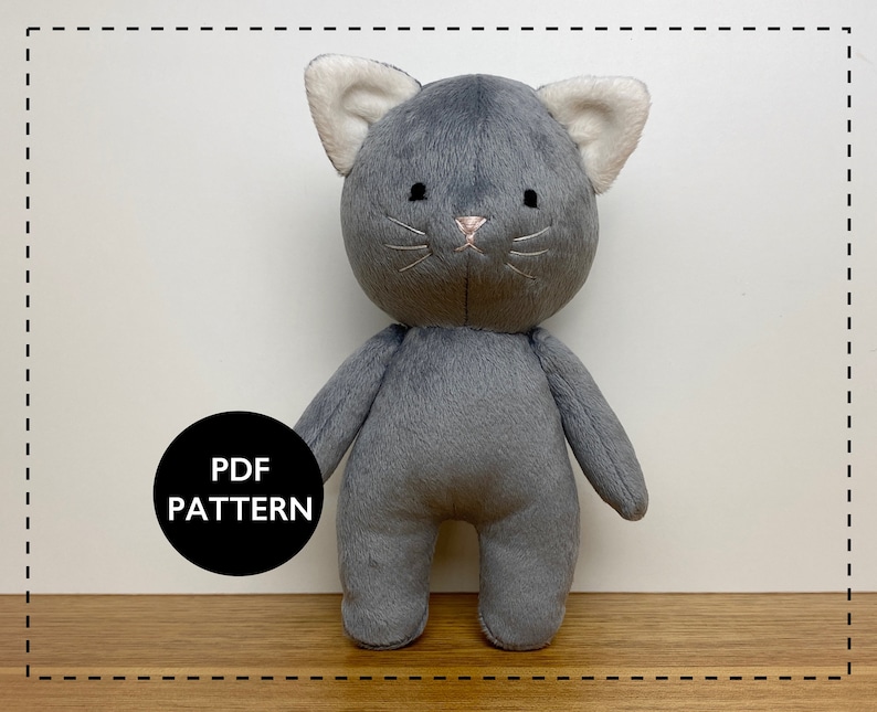 Cat Sewing Pattern Cat Plush Digital Pattern Stuffed Animal - Etsy