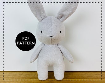 Easter bunny pattern, rabbit sewing pattern, stuffed bunny sewing pattern - Sew a cuddly bunny doll.