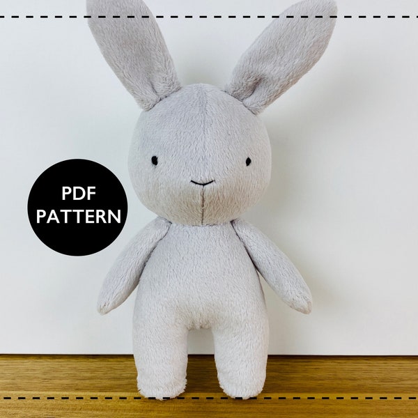 Easter bunny pattern, rabbit sewing pattern, stuffed bunny sewing pattern - Sew a cuddly bunny doll.