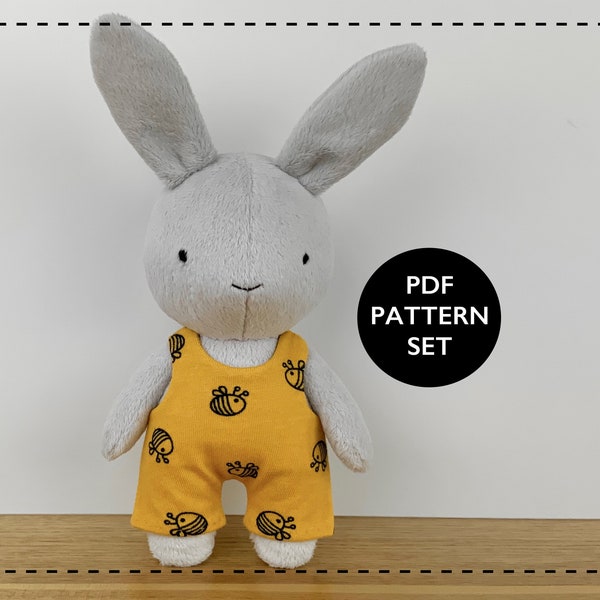 Easter bunny pattern, doll clothing sewing pattern, stuffed animal sewing pattern