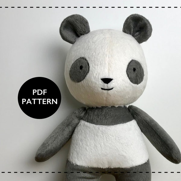 Panda Plush Sewing Pattern, Stuffed Animal Toy (PDF Pattern)