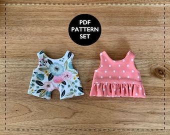 Puppenkleidung Schnittmuster, Overall und Kleid (PDF Download)