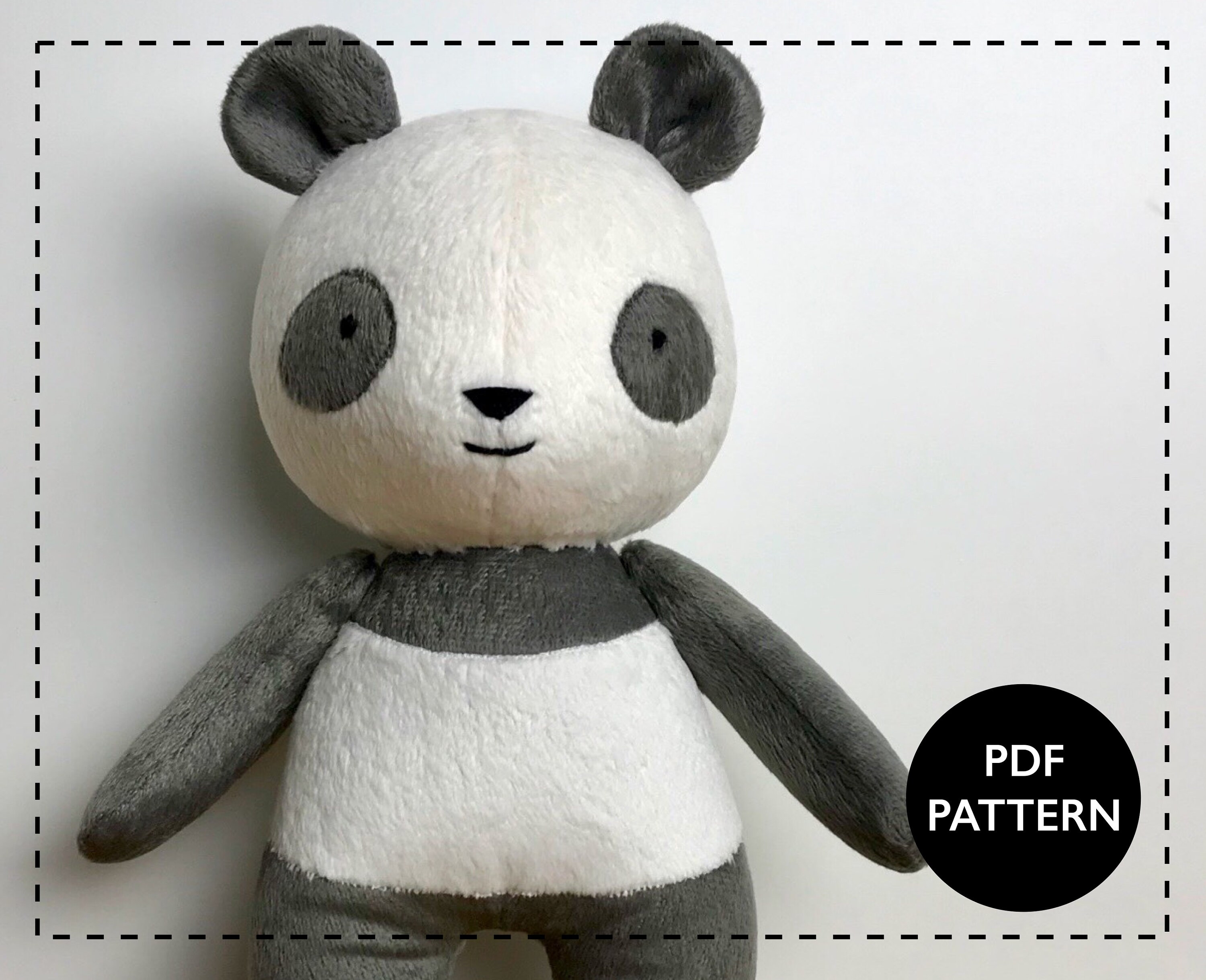 Panda bear sewing pattern Panda plush pattern Stuffed animal Etsy