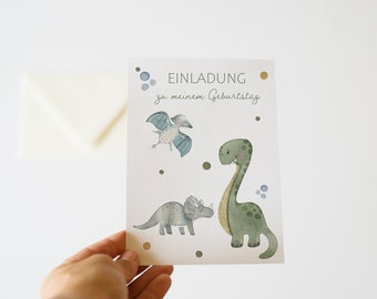 Einladung zum Kindergeburtstag [Dinosaurier]