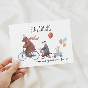 10er Set / Einladung zum Kindergeburtstag  [Lass uns gemeinsam feiern]