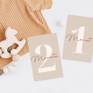 Meilensteinkarten Baby, 12 Monatskarten, Mein erstes Jahr - Minimalistisch, Meilenstein Karten
