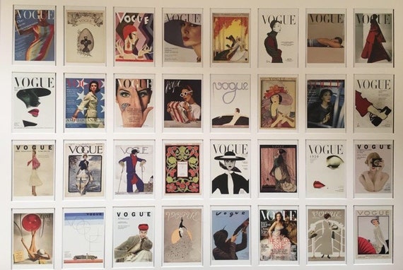 VOGUE print Art Fashion Cover Set of 32 Vintage Covers | Etsy