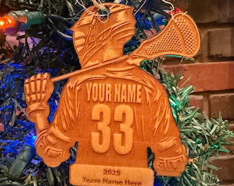 Custom Lacrosse Ornament (name, number, team year) - updated for 2025!