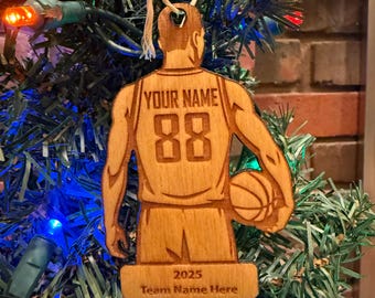 Custom Basketball Ornament (name, number, team year) - updated for 2025!