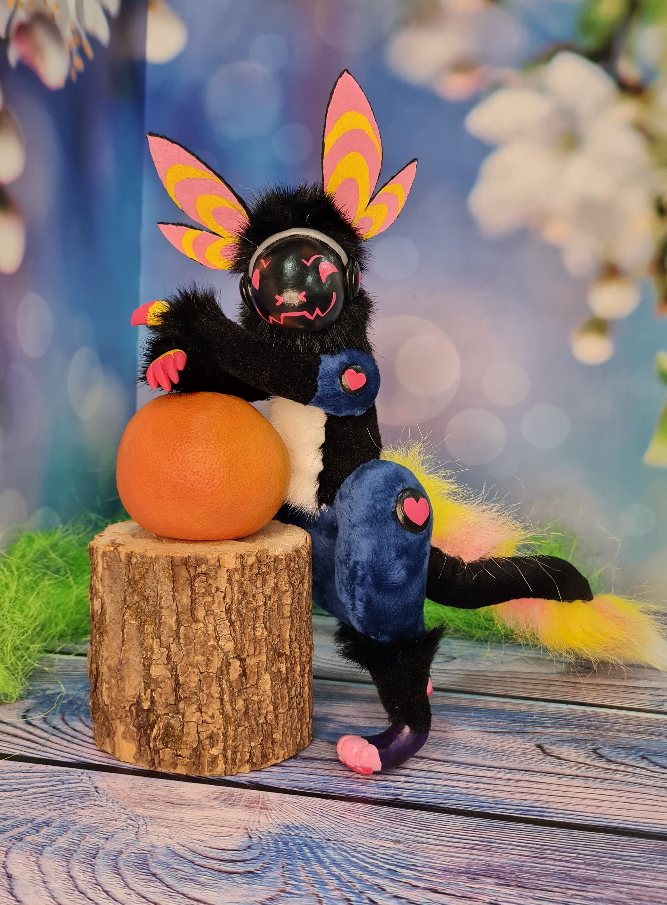 Protogen toy, plush Proto, poseable art doll, protogen