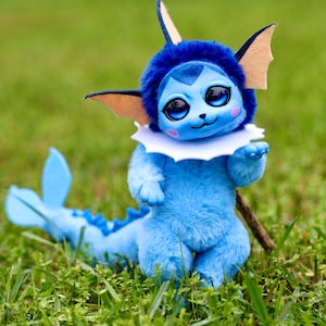 Sculpture Vaporeon, plush Vaporeon, poseable art doll