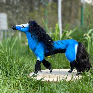 Poseable blue horse doll