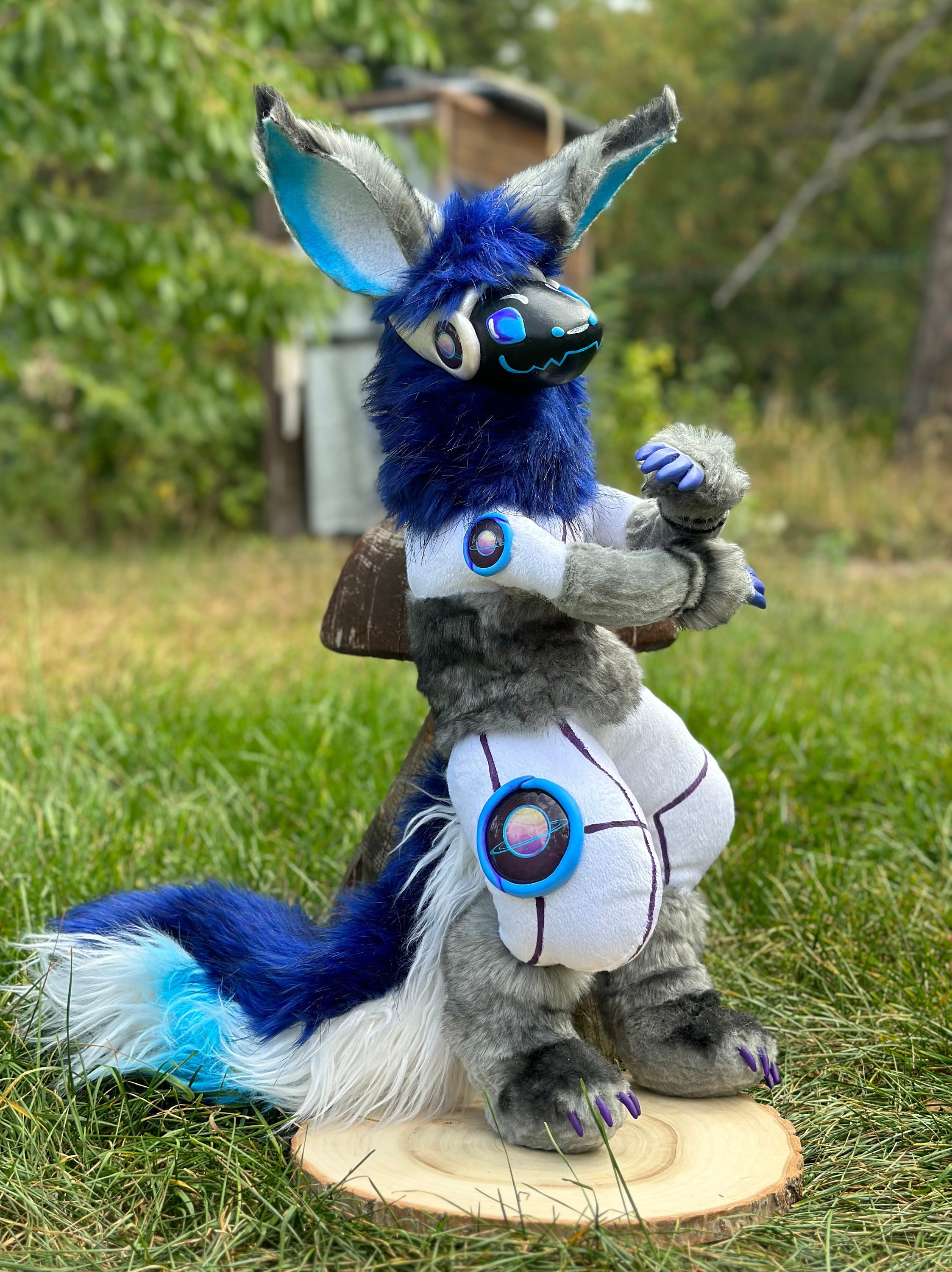 Protogen toy, plush Proto, poseable art doll, protogen