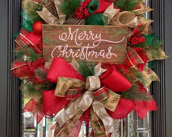 Merry Christmas Wreath, Christmas Decoration Wreath