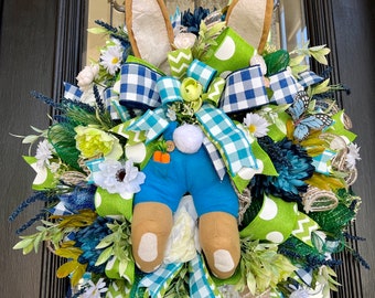 Bunny Butt Wreath, Bunny Wreath, Easter Wreath, Spring Wreath, Spring Decor, Spring Door, Easter Decor, Floral Wreath, Holiday Wreath