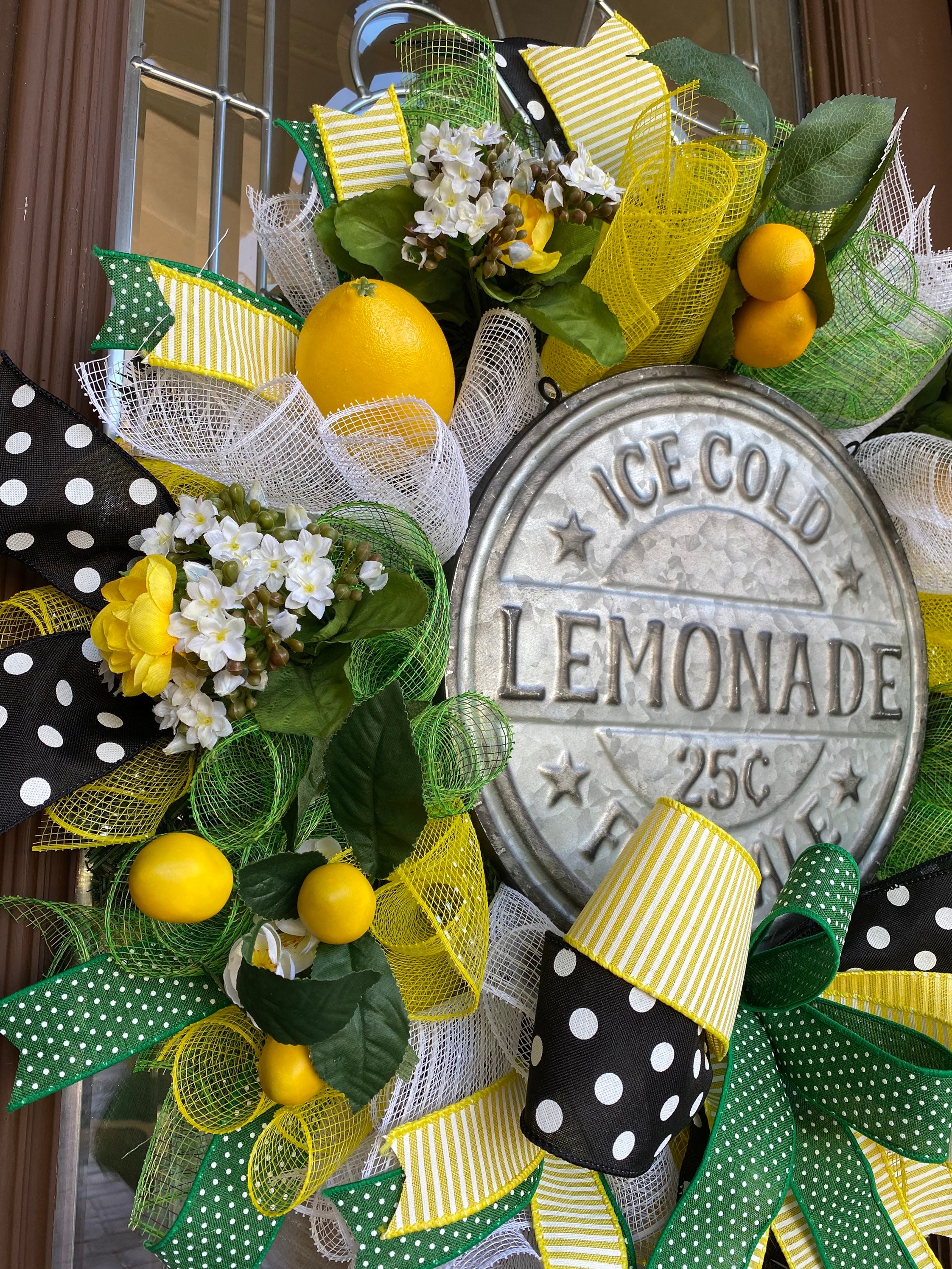 Lemonade Wreath Lemon Wreath Summer Wreath Lemonade Decor Etsy