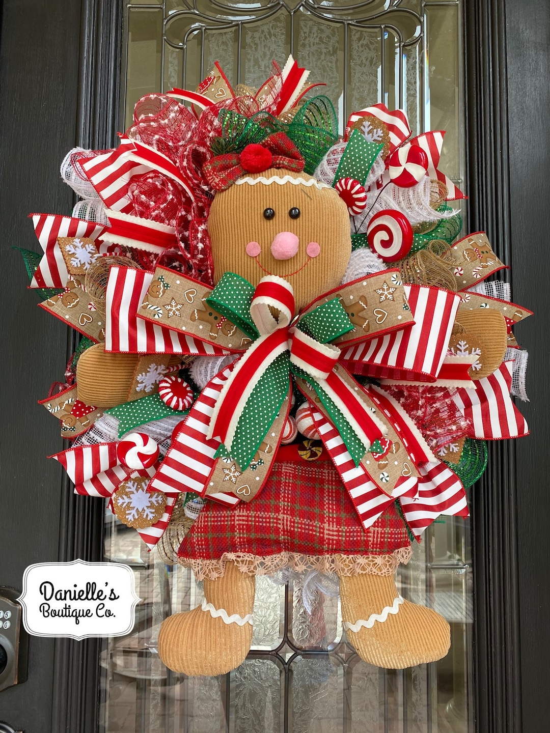 Christmas Wreath, Gingerbread Girl Wreath, Christmas Door Wreath ...