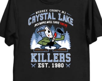 Crystal Lake Killers T-Shirt | Friday the 13th Inspired Slasher Tee | 80s Horror Movie Fan Gift | Vintage Summer Camp Horror Shirt