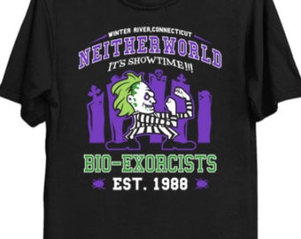 Fighting Bio-Exorcist T-Shirt | Beetlejuice Inspired Parody Tee | Ghost with the Most Fan Gift | College Mascot Style Shirt