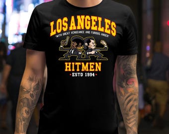 Pulp Fiction Inspired LA Hitmen T-Shirt | Quentin Tarantino Fan Gift | 90s Crime Movie Tee | Jules Vincent Shirt | Movie Mashup