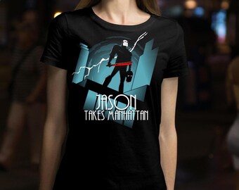 Animated Jason T-Shirt | Friday the 13th Inspired Toon Tee | Slasher Fan Gift | 90s Cartoon Horror Mashup Shirt