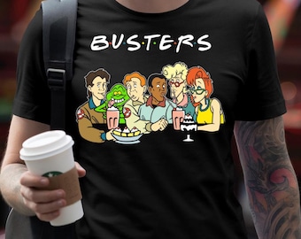 Busters Friends T-Shirt | Ghostbusters Inspired Animated Tee | 80s TV Mashup Fan Gift | Comedy Horror Shirt