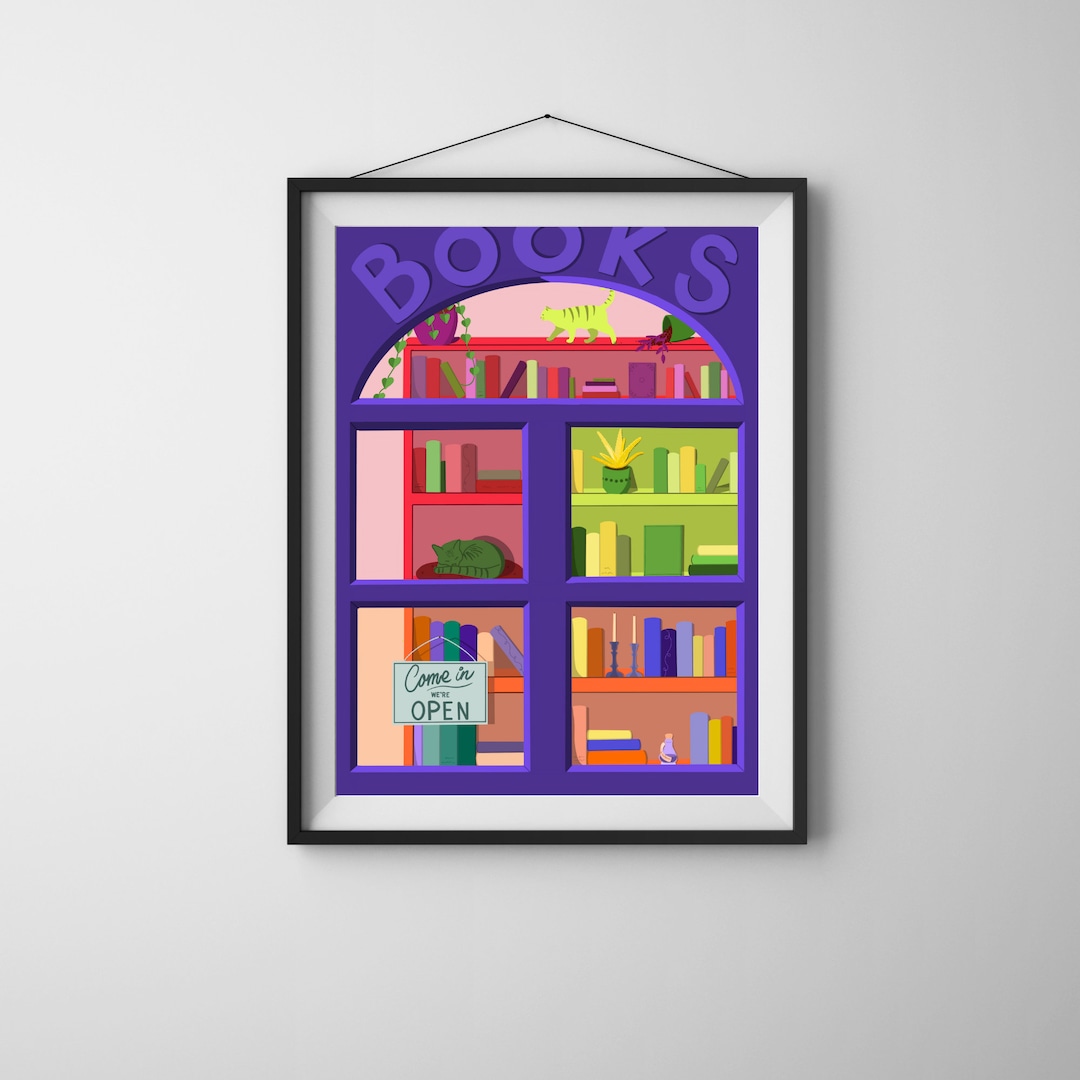 Bookstore Window Print - Etsy