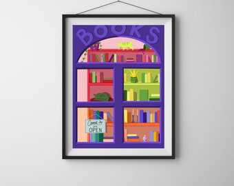 Bookstore Window Print