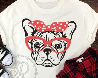 French Bulldog svg,French Bulldog with bandana svg,French Bulldog with glasses SVG,French Bulldog, Dog svg, Cricut Silhouette Dog lover svg