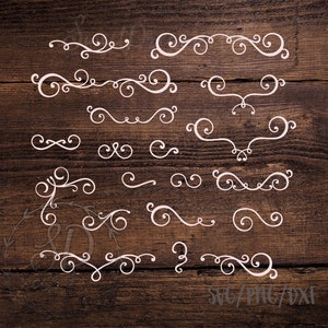 Elementy wirowa SVG SVG wirowa elementy ramki SVG ozdoby SVG handdrawn clipartów SVG Cricut SVG