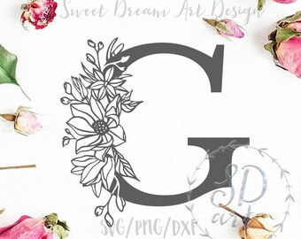 Download Floral Letter G Svg Etsy