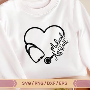 Medical Assistant svg, Heart Stethoscope SVG,  Heart Stethoscope Medical Assistant svg Nurse svg Cricut Silhouette svg Nurse svg file cut